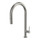 Parisi Envy 30 Kitchen Mixer with Round Spout and Pull Out Spray - Brushed Nickel